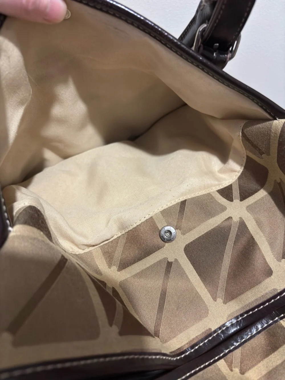 Nine West Vintage Fabric Tote Purse Buckle Double Handles